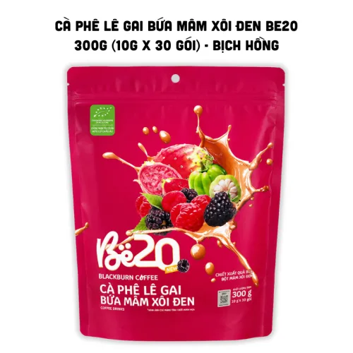 Chuyên sỉ cà Phê Lê Gai Bứa Mâm Xôi Đen Be20 300g (10g x 30 Gói) - Bịch Hồng