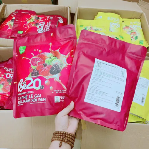 Chuyên sỉ cà Phê Lê Gai Bứa Mâm Xôi Đen Be20 300g (10g x 30 Gói) - Bịch Hồng