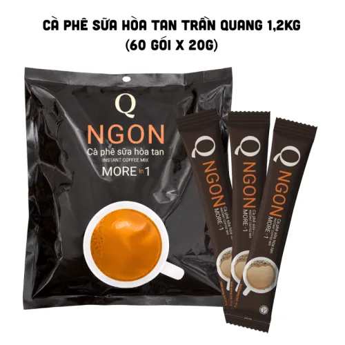 Chỗ sỉ cà Phê Sữa Hòa Tan Instant Coffee Mix More In 1 - Cà Phê Sữa Trần Quang 1,20kg (60 Gói x 20g)