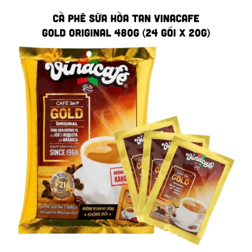 Shop sỉ cà Phê Sữa Hòa Tan VINACAFE GOLD ORIGINAL 480g (24 gói x 20g)