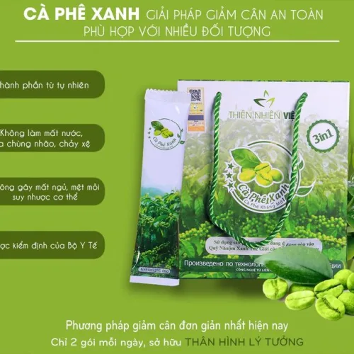 Chỗ sỉ cà Phê Xanh Thiên Nhiên Việt Hộp Lớn 30 Gói