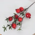 Cành lựu giả 7 trái mọng đỏ cắm bình trang trí