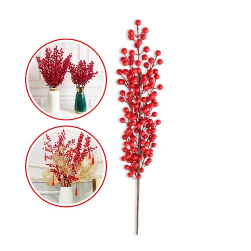Chỗ sỉ 1 Cành Đông Đào 12 Nhánh Trái Mọng Đỏ Dài 90cm