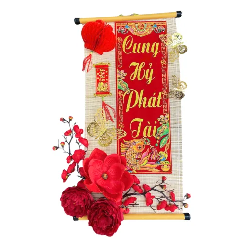 Shop sỉ cặp 2 Mành Tre Dài Câu Đối Đơn Trang Trí - Phên Tre Lớn Trang Trí Tết Ráp Sẵn