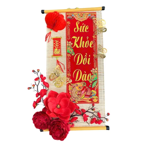 Shop sỉ cặp 2 Mành Tre Dài Câu Đối Đơn Trang Trí - Phên Tre Lớn Trang Trí Tết Ráp Sẵn