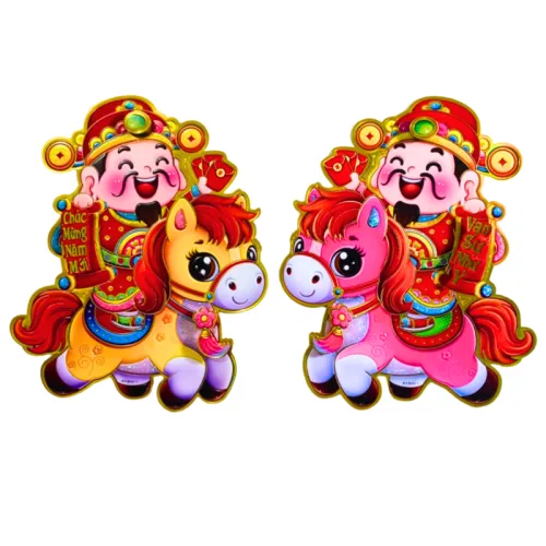Nguồn hàng sỉ cặp 2 Tranh Dán Cửa Ngựa - Tranh Dán Trang Trí Tết 50cm