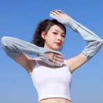 Găng Tay Dài Vải Kim Cương Mềm Mịn Chống Nắng