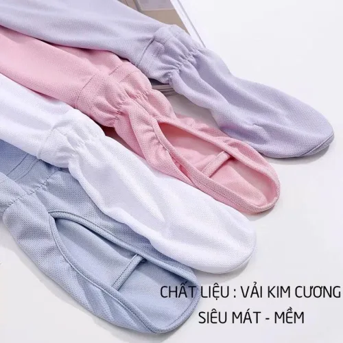 Găng Tay Dài Vải Kim Cương Mềm Mịn Chống Nắng