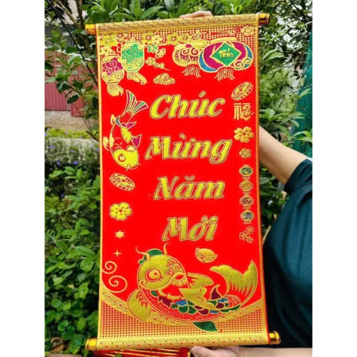 Chỗ sỉ câu Đối Đỏ Đơn 3d Treo Tường - Câu Đối Trang Trí Tết