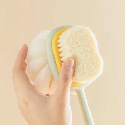 Chỗ sỉ cây Chà Lưng - Cọ Tắm Kì Lưng - Bàn Chải Chà Lưng 2 Đầu Có Bông Tắm 35cm