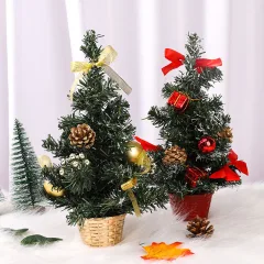 Cây thông Noel 40cm để bàn trang trí, kèm bộ phụ kiện và đèn