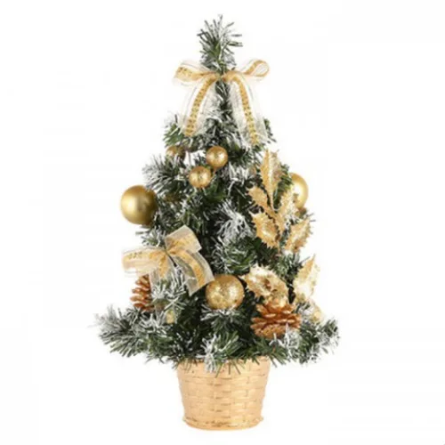 Cây thông Noel 40cm để bàn trang trí, kèm bộ phụ kiện và đèn