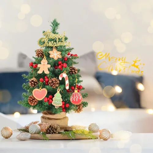 Chỗ sỉ cây Thông Noel Để Bàn Trang Trí Giáng Sinh Kèm Đèn và Phụ Kiện Size 60cm
