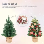 Chỗ sỉ cây Thông Noel Để Bàn Trang Trí Giáng Sinh Kèm Đèn và Phụ Kiện Size 60cm