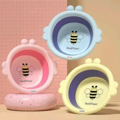 Chậu rửa mặt silicone cho bé hình con ong, gấp gọn 33x31,5x4 cm