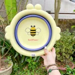 Chậu rửa mặt silicone cho bé hình con ong, gấp gọn 33x31,5x4 cm