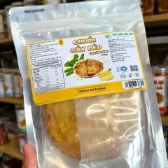 Nguồn hàng sỉ chuối Sấy Dẻo Loại Ép Miếng 400g - Túi Zip Bạc