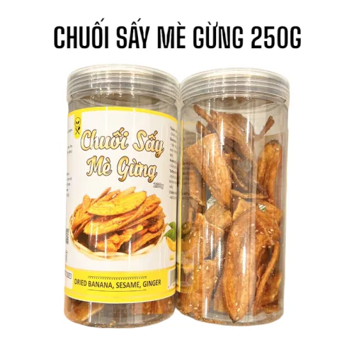 Hộp Chuối Sấy Mè Gừng Thơm Ngon 250g