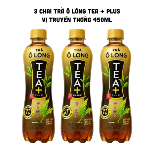 Bộ 3 chai 450ml/chai trà ô lông Tea + Plus vị truyền thống
