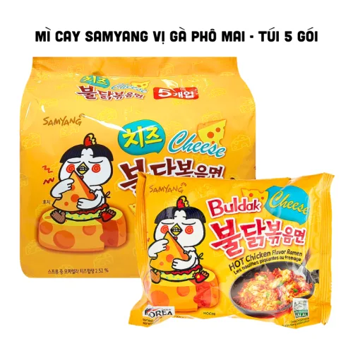 Mì Samyang phô mai vị gà vàng Hàn Quốc, gói 5 gói