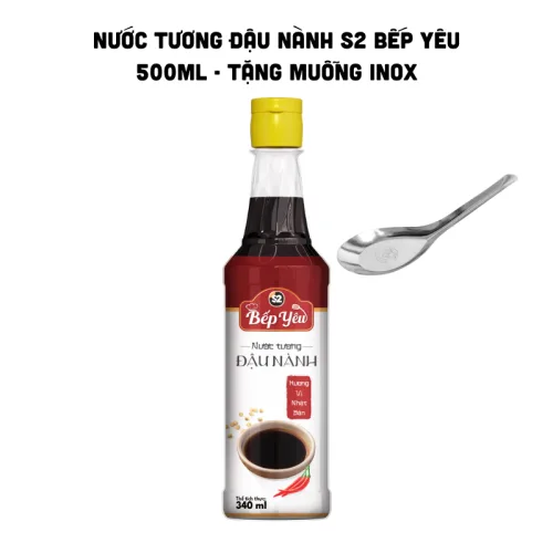 Nước tương đậu nành BẾP YÊU dòng S2 500ml – tặng muỗng