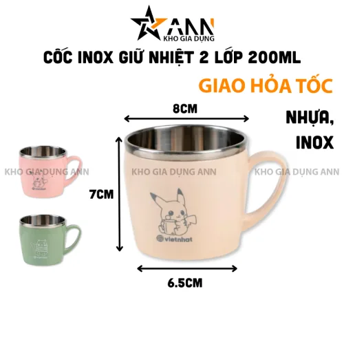 Shop sỉ cốc Giữ Nhiệt - Ly Giữ Nhiệt 2 Lớp Inox Cao Cấp 200ml