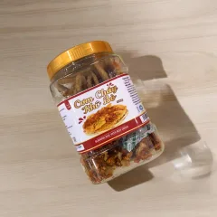 Cơm cháy khô bò vị mặn ngọt cay nhẹ, đóng hộp 500g