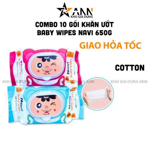 Khăn Giấy Ướt Lau Mặt Cao Cấp, Combo 10 Bịt, 100 Tờ