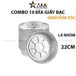 Combo 10 đĩa giấy bạc dùng cho nồi chiên không dầu, lò nướng 22 cm