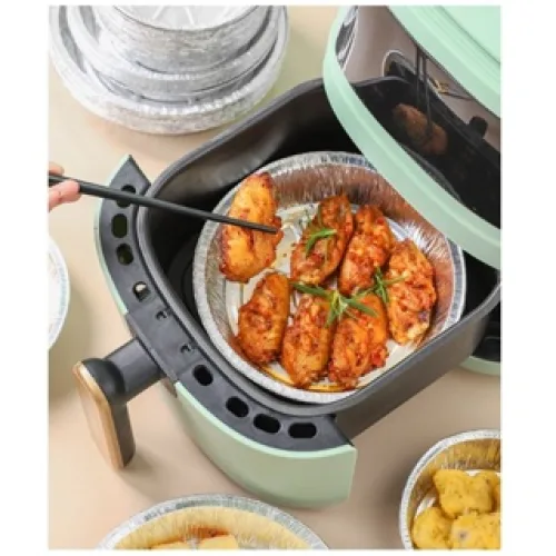 Combo 10 đĩa giấy bạc dùng cho nồi chiên không dầu, lò nướng 22 cm