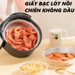 Combo 10 đĩa giấy bạc dùng cho nồi chiên không dầu, lò nướng 22 cm