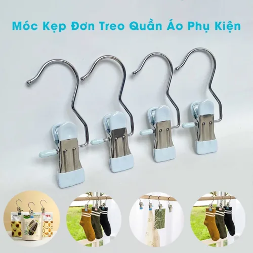 Chỗ sỉ combo 10 Móc Kẹp Quần Áo Bằng Inox - Móc Kẹp Phơi Tất Vớ Đồ Lót Bọc Nhựa Pvc Cao Cấp Nhỏ Gọn