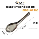 Bộ 10 thìa Hoa Sen inox 304, kích thước 15.3x4.7cm
