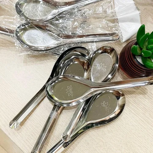 Bộ 10 thìa Hoa Sen inox 304, kích thước 15.3x4.7cm