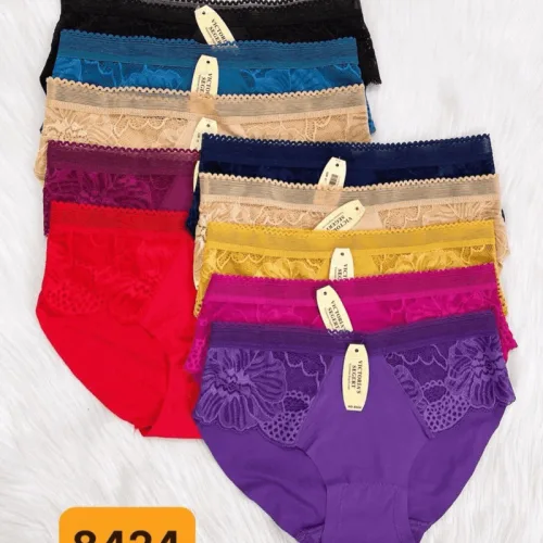 Combo 10 quần lót nữ vải su phối ren nhiều màu
