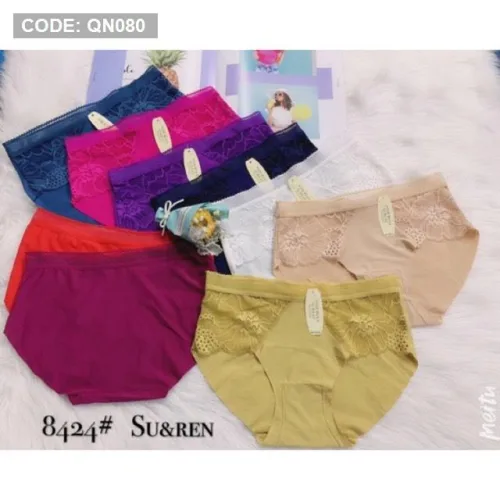 Combo 10 quần lót nữ vải su phối ren nhiều màu