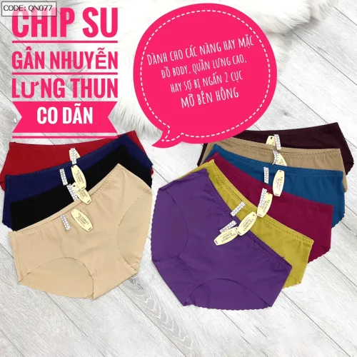 Nơi sỉ combo 10 quần lót su nữ gợn sóng lưng thun