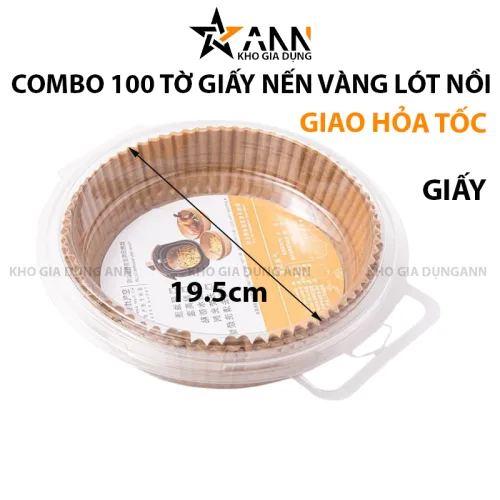 Nơi lấy sỉ combo 100 Tờ Giấy Lót Nồi Chiên Không Dầu Giấy Nến Vàng Tiện Dụng 19.5x5cm