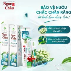 Kem Đánh Răng Dược Liệu Ngọc Châu Chuyên Gia 100g, Combo 2 Tuýp Tặng Bàn Chải