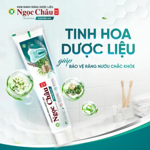 Kem Đánh Răng Dược Liệu Ngọc Châu Chuyên Gia 100g, Combo 2 Tuýp Tặng Bàn Chải
