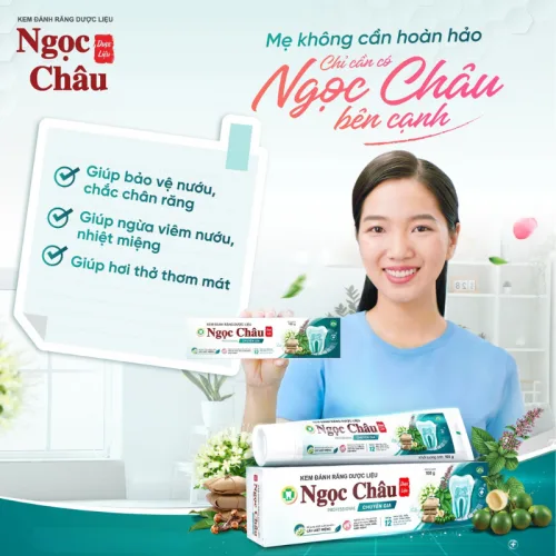 Kem Đánh Răng Dược Liệu Ngọc Châu Chuyên Gia 100g, Combo 2 Tuýp Tặng Bàn Chải