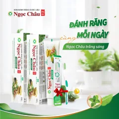 Nguồn hàng sỉ combo 2 Cây Kem Đánh Răng Ngọc Châu Trắng Răng 100g/Tuýp - Kem Đánh Răng Dược Liệu + Tặng 1 Bài Chải Đánh Răng