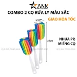Cọ rửa ly 7 màu kích thước 25x5,5cm – combo 2 cọ