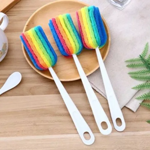 Cọ rửa ly 7 màu kích thước 25x5,5cm – combo 2 cọ