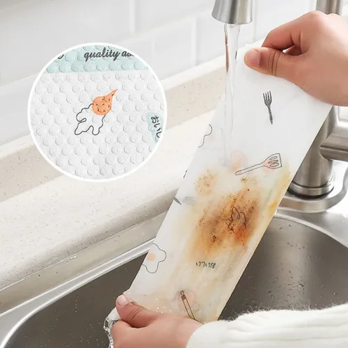 Nguồn hàng sỉ combo 2 Cuộn Khăn Giấy Lau Bếp Đa Năng Tái Sử Dụng Nhiều Lần 6x6x19.5cm
