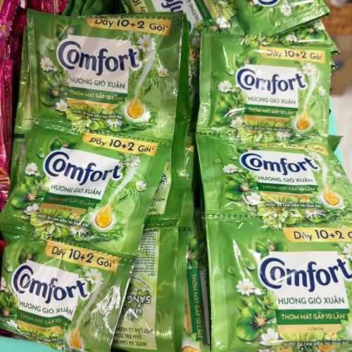 Chỗ sỉ combo 2 Dây 24 Gói Nước Xả Vải Comfort Hương Gió Xuân Thơm Mát 18ml/Gói - Màu Xanh Lá