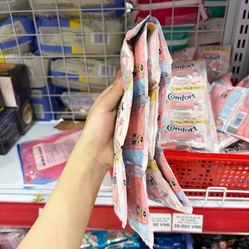Chuyên sỉ combo 2 Dây 24 Gói Nước Xả Vải Comfort Hương Thanh Nhã Thơm Mát 18ml/Gói - Màu Hồng Phấn