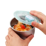 Chuyên sỉ combo 2 Hộp Inox Tròn Đựng Thực Phẩm Có Nắp Đậy 11x11x7cm