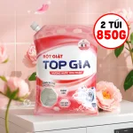 Bột giặt quần áo Top Gia hương nước hoa Pháp, 2 túi 850g