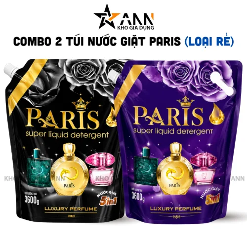 Chuyên sỉ combo 2 Túi Nước Giặt Paris Hương Nước Hoa 3,6kg (2 Túi 7,2kg) - Loại Rẻ